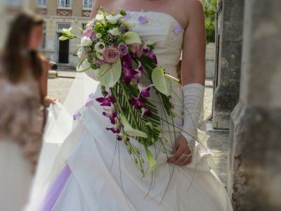 Bouquet de mariés retombant Montargis